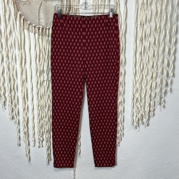 Maliparmi Red and Pink Diamond Printed Pant Size 40/Small - Picture 1 of 8